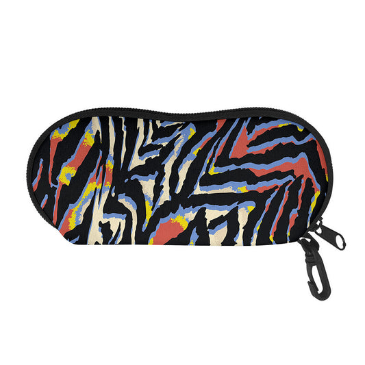 Abstract Zebra Pattern Print Glasses Case