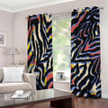 Abstract Zebra Pattern Print Grommet Curtains