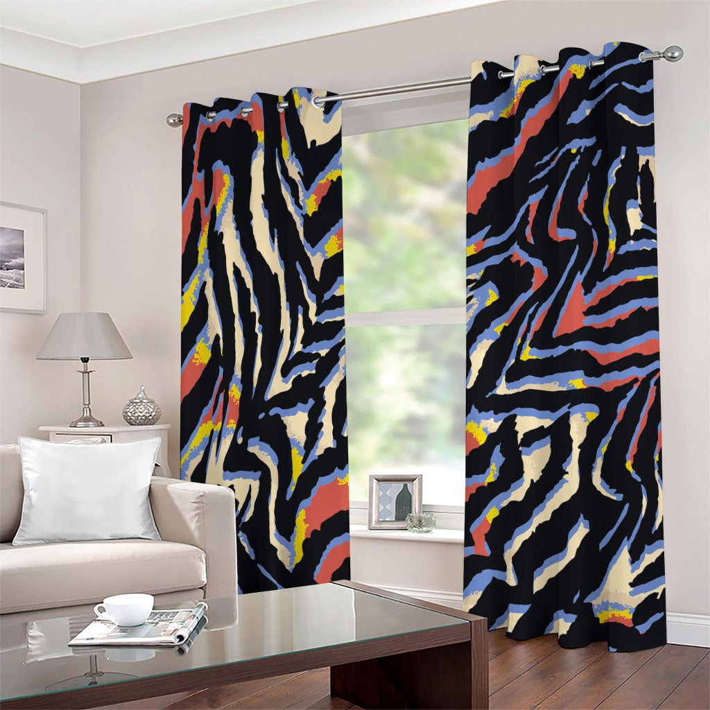 Abstract Zebra Pattern Print Grommet Curtains