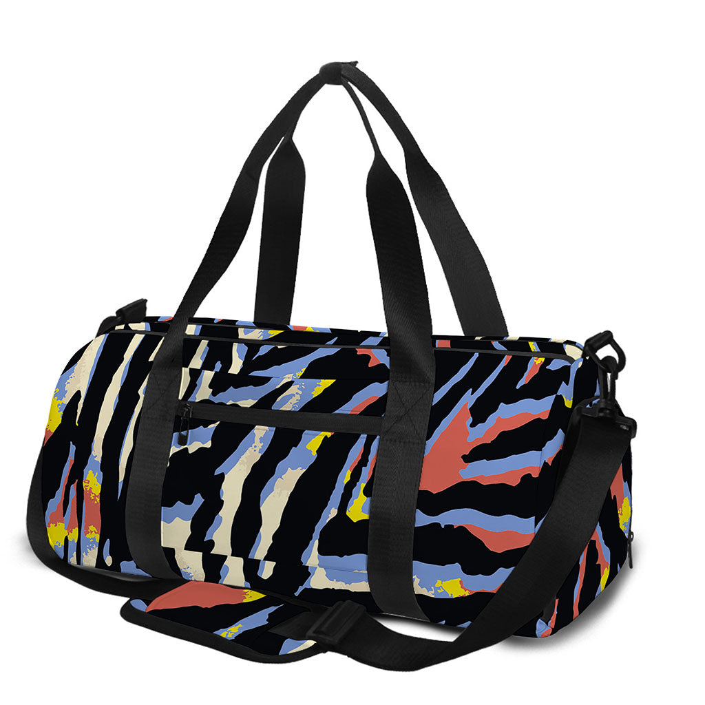 Abstract Zebra Pattern Print Gym Bag