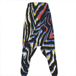 Abstract Zebra Pattern Print Hammer Pants