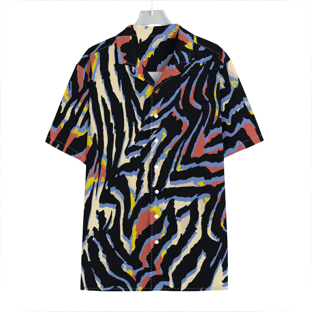 Abstract Zebra Pattern Print Hawaiian Shirt