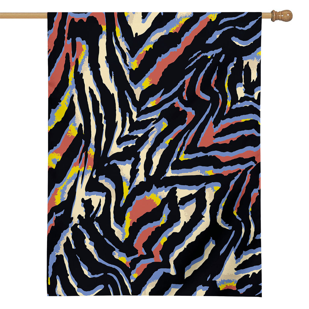 Abstract Zebra Pattern Print House Flag