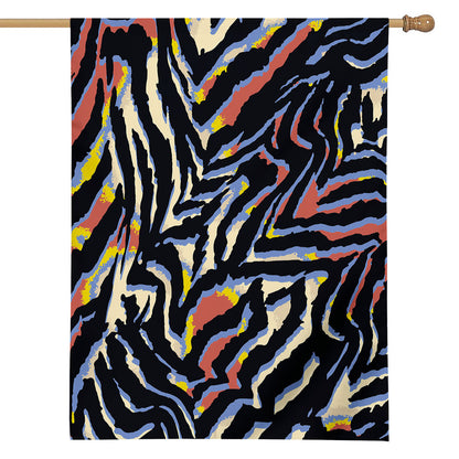 Abstract Zebra Pattern Print House Flag