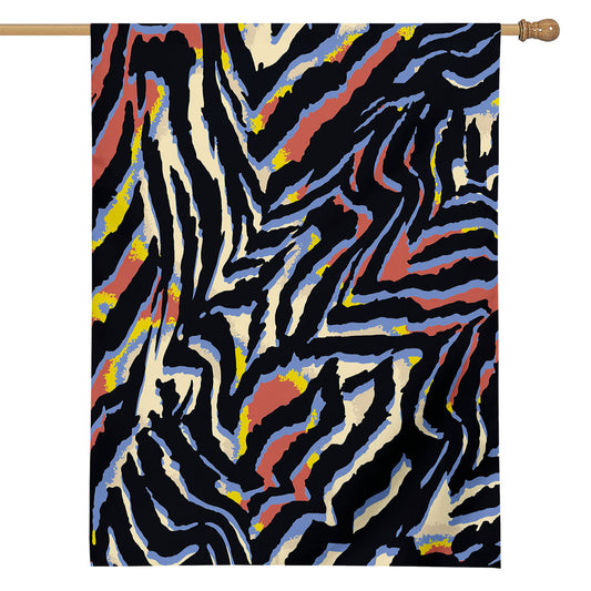 Abstract Zebra Pattern Print House Flag