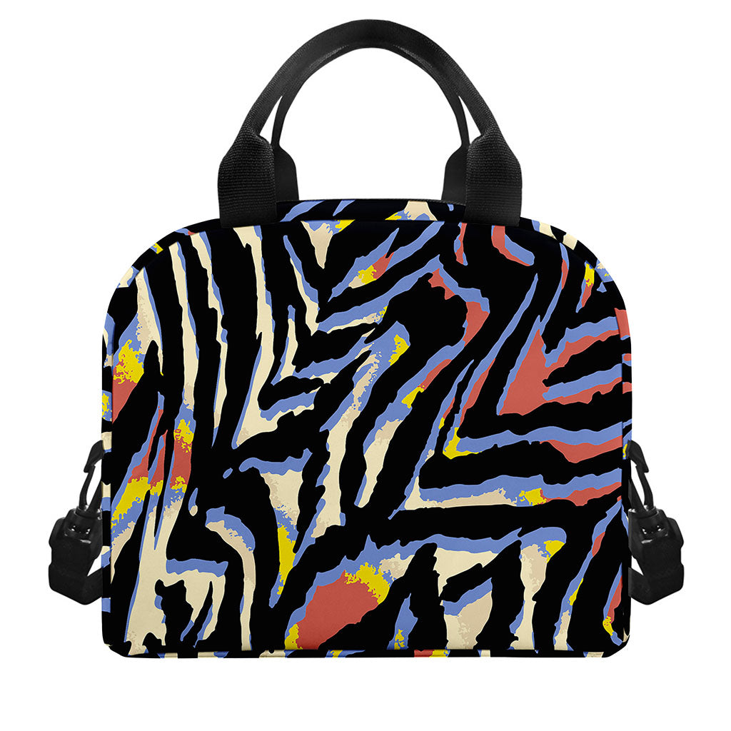 Abstract Zebra Pattern Print Insulated Lunch Bag