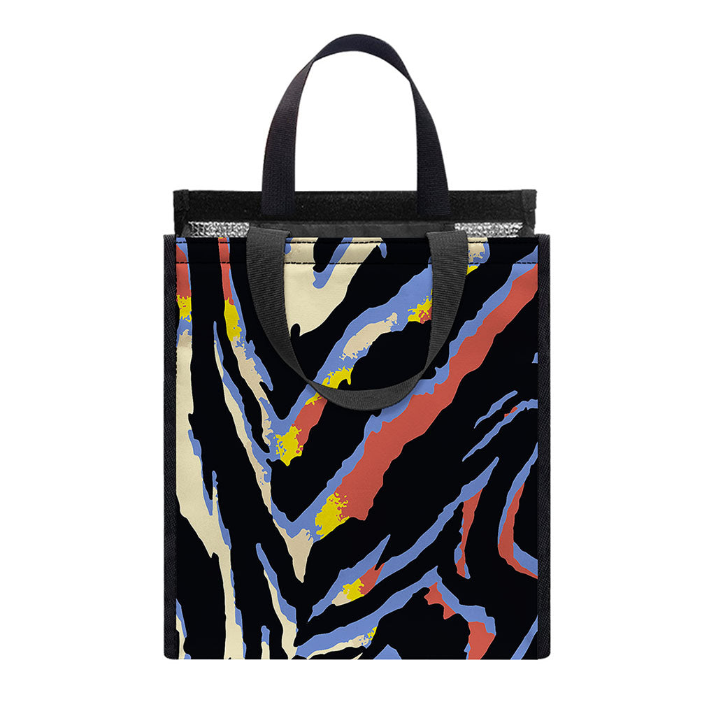 Abstract Zebra Pattern Print Insulated Lunch Tote