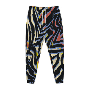 Abstract Zebra Pattern Print Jogger Pants