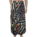 Abstract Zebra Pattern Print Lantern Pants