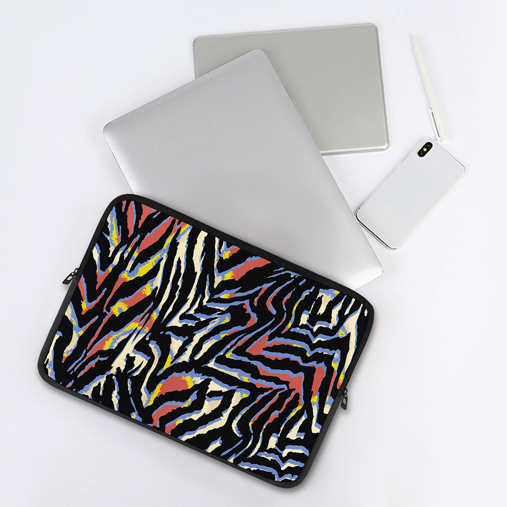 Abstract Zebra Pattern Print Laptop Sleeve