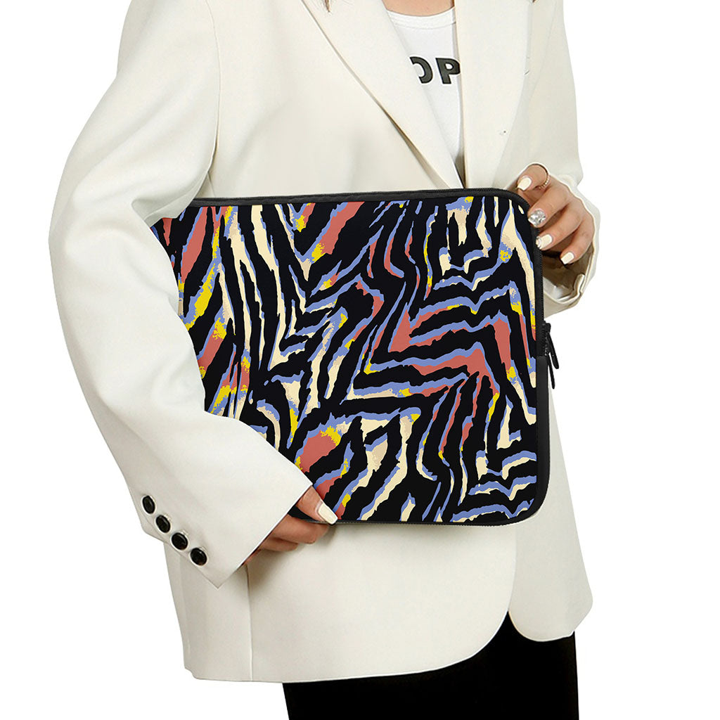 Abstract Zebra Pattern Print Laptop Sleeve