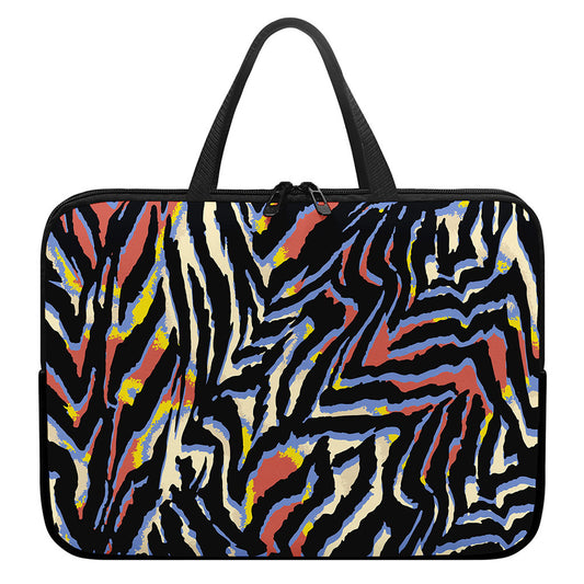 Abstract Zebra Pattern Print Laptop Sleeve With Handle