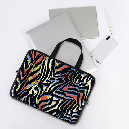 Abstract Zebra Pattern Print Laptop Sleeve With Handle