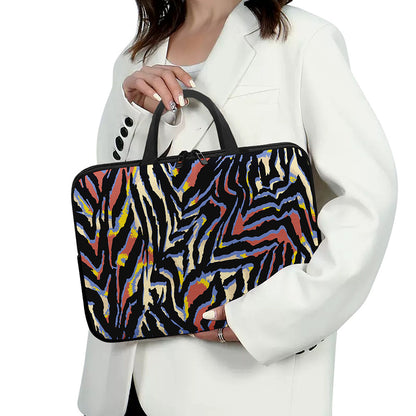 Abstract Zebra Pattern Print Laptop Sleeve With Handle