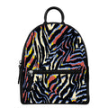 Abstract Zebra Pattern Print Leather Backpack