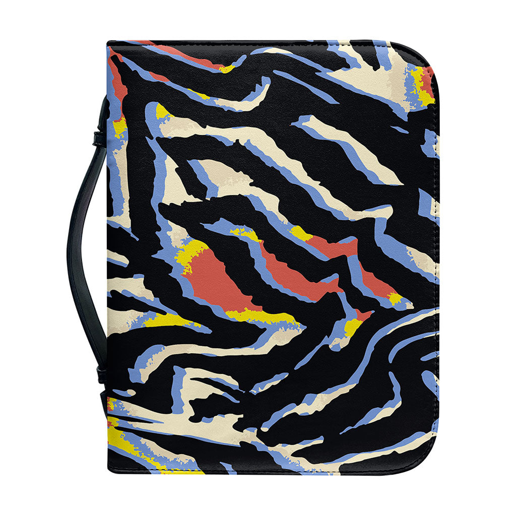 Abstract Zebra Pattern Print Leather Bible Cover