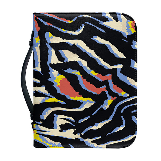 Abstract Zebra Pattern Print Leather Bible Cover