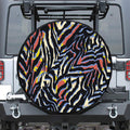 Abstract Zebra Pattern Print Leather Spare Tire Cover