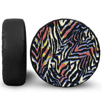 Abstract Zebra Pattern Print Leather Spare Tire Cover