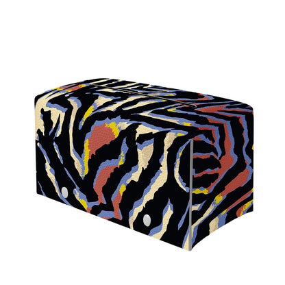 Abstract Zebra Pattern Print Leather Tissue Box Cover