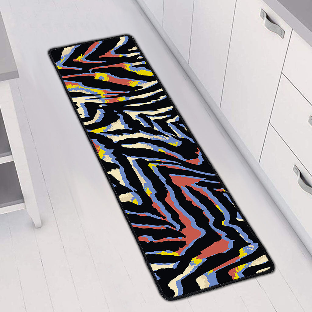 Abstract Zebra Pattern Print Long Kitchen Mat