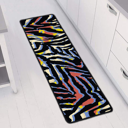 Abstract Zebra Pattern Print Long Kitchen Mat