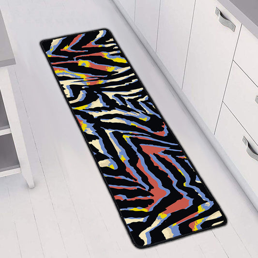 Abstract Zebra Pattern Print Long Kitchen Mat
