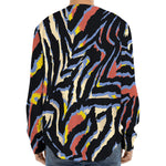 Abstract Zebra Pattern Print Long Sleeve Baseball Jersey