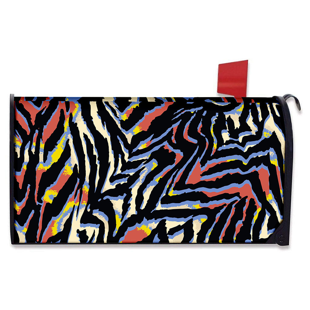 Abstract Zebra Pattern Print Mailbox Cover