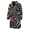 Abstract Zebra Pattern Print Men's Bathrobe