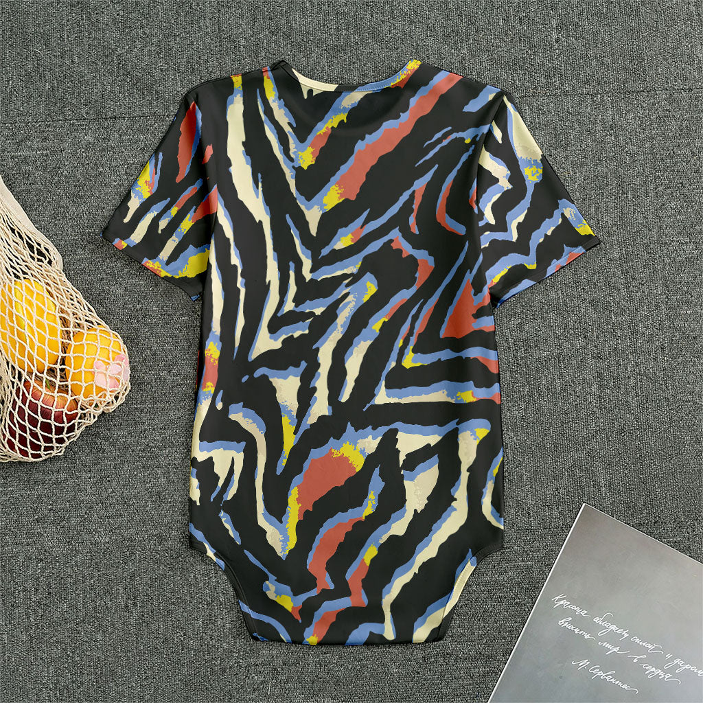 Abstract Zebra Pattern Print Men's Bodysuit