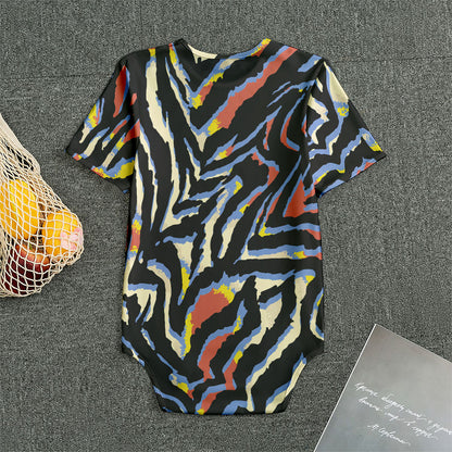 Abstract Zebra Pattern Print Men's Bodysuit