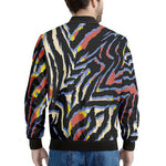 Abstract Zebra Pattern Print Men's Bomber Jacket