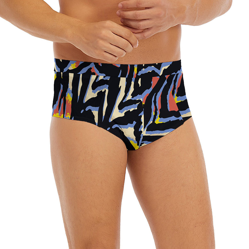Abstract Zebra Pattern Print Men's Briefs