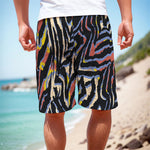 Abstract Zebra Pattern Print Men's Cargo Shorts