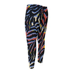 Abstract Zebra Pattern Print Men's Compression Pants