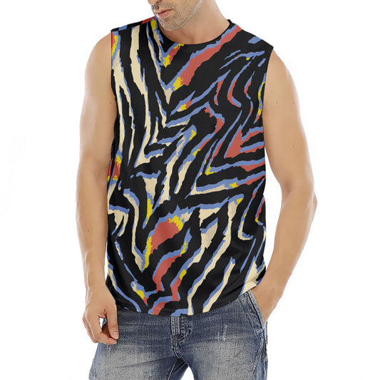Abstract Zebra Pattern Print Men's Fitness Tank Top