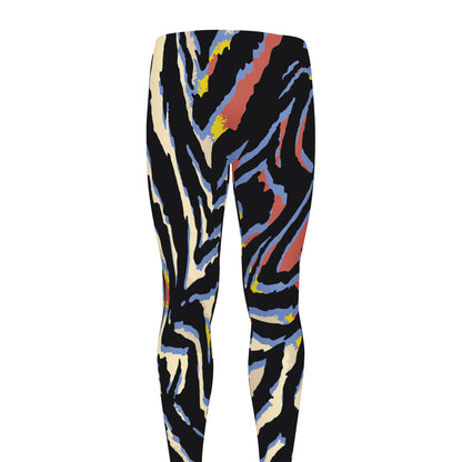 Abstract Zebra Pattern Print Men's leggings