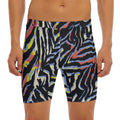 Abstract Zebra Pattern Print Men's Long Boxer Briefs