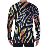 Abstract Zebra Pattern Print Men's Long Sleeve T-Shirt