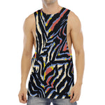 Abstract Zebra Pattern Print Men's Muscle Tank Top