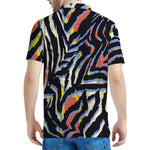 Abstract Zebra Pattern Print Men's Polo Shirt
