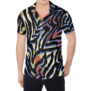 Abstract Zebra Pattern Print Men's Shirt