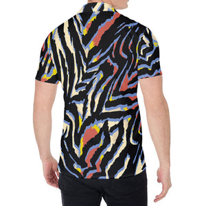 Abstract Zebra Pattern Print Men's Shirt