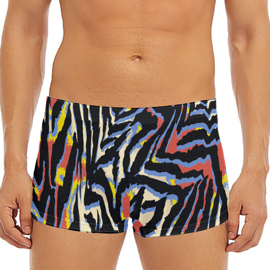 Abstract Zebra Pattern Print Men's Short Boxer Briefs