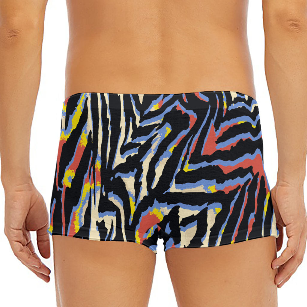 Abstract Zebra Pattern Print Men's Short Boxer Briefs