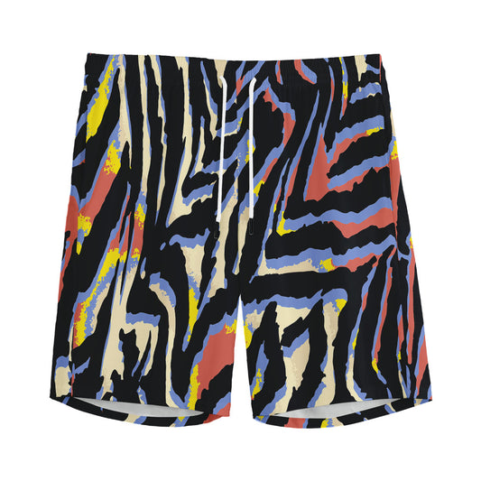 Abstract Zebra Pattern Print Men's Sports Shorts