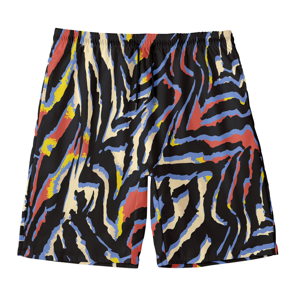 Abstract Zebra Pattern Print Men's Swim Trunks