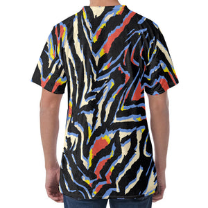 Abstract Zebra Pattern Print Men's Velvet T-Shirt