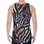 Abstract Zebra Pattern Print Men's Velvet Tank Top